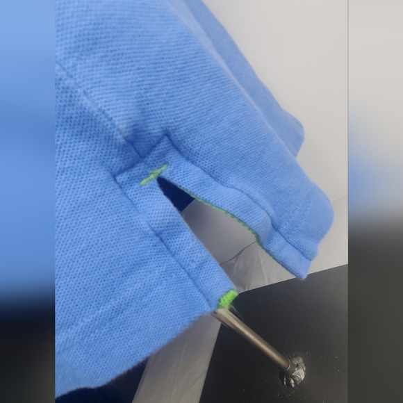 BOSS Hugo Boss size M- Blue Cotton Polo Shirt -collar Neck Shirt Sleeves - Picture 7 of 14